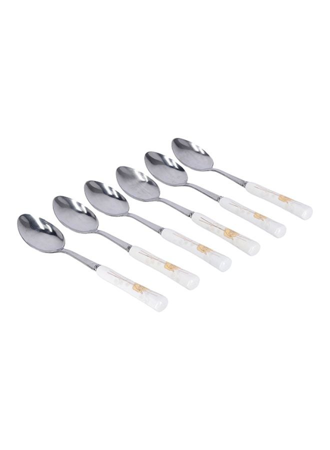 DELCASA 6-Piece Tea Spoon Set White/Yellow/Silver - Image 1