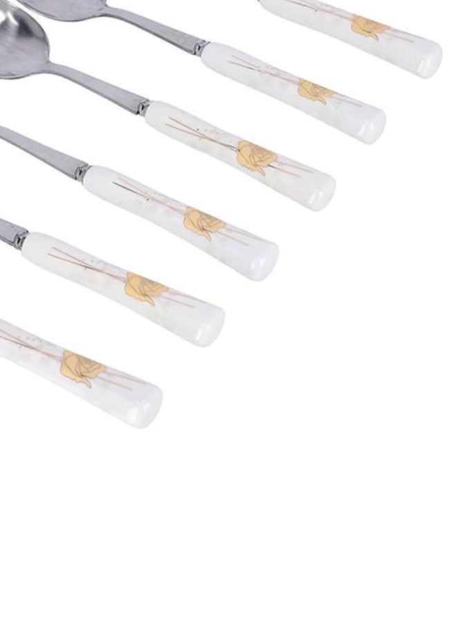 DELCASA 6-Piece Tea Spoon Set White/Yellow/Silver - Image 4