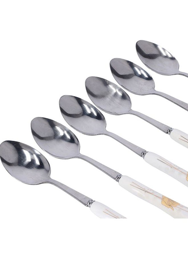 DELCASA 6-Piece Tea Spoon Set White/Yellow/Silver - Image 5