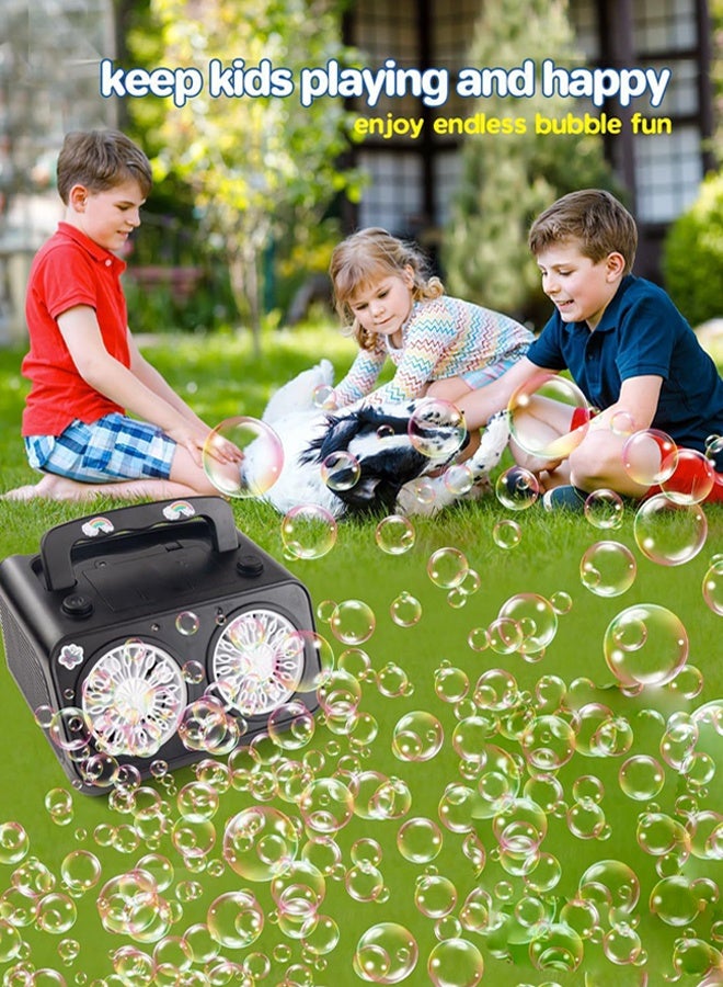 Sahramart Bubble Machine, Upgraded Automatic Bubble Blower, Portable Bubbles Maker with 2 Fans, Bubble Blower Powered by Plugin/Battery for Indoor Outdoor Party Birthday Wedding - Image 4