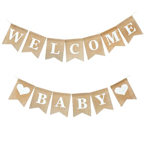 VIXAVI Welcome Baby Sign Elegant Boy and Girl Announcement Banner Newborn Birth Sign Adorable Baby Shower Decor - Image 1