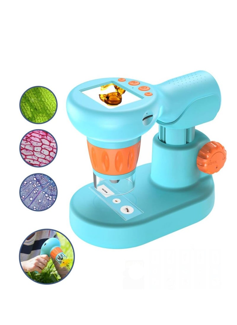 Generic Handheld Digital Microscopes  800X Handheld Digital Microscope with 2" LCD Screen  Portable Microscope Telescope with 32GB SD Card and 5 Microscope Slides  - Image 1