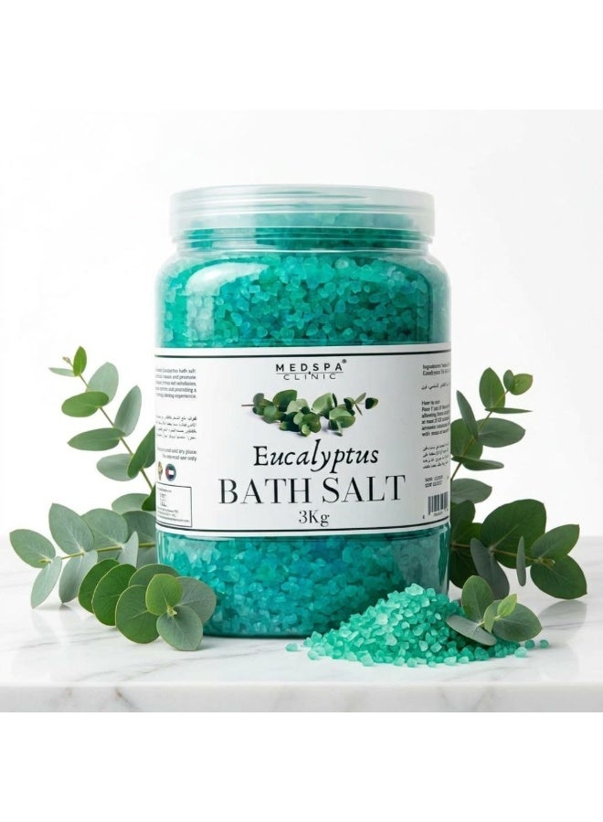 MEDSPACLINIC Eucalyptus Bath Salt – Refreshing Aromatic Bath Soak for Relaxation & Self-Care | Spa-Inspired Bath Salts for Body Soak | Eucalyptus Scented Bath Salt - Image 1
