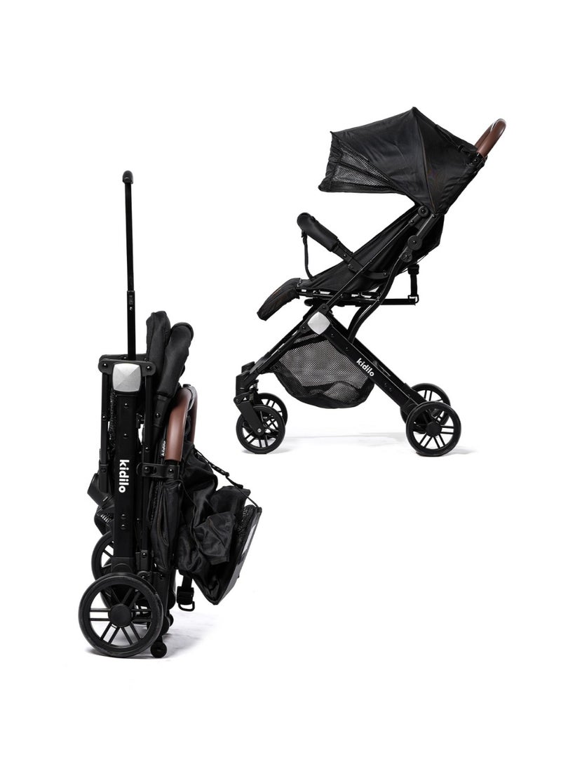 Kidilo Premium Foldable Baby Stroller | Lightweight, Portable Design | Four-Wheel Stroller for Newborns and Infants  - Image 2