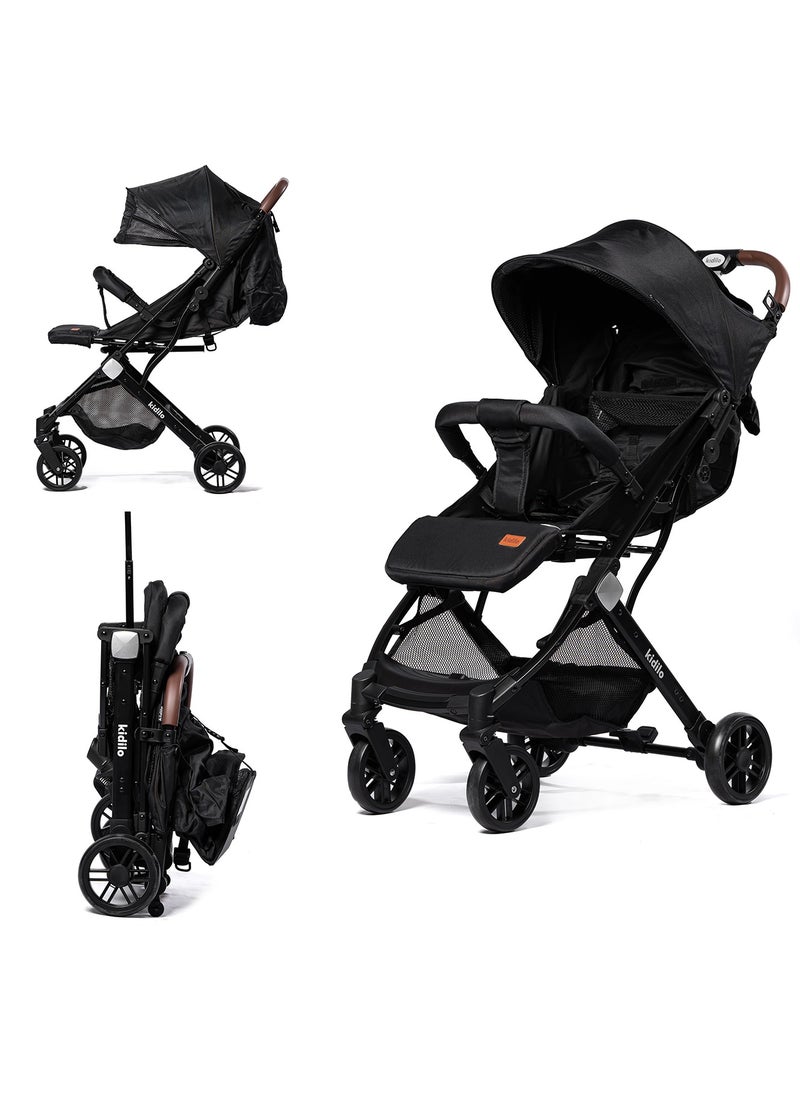 Kidilo Premium Foldable Baby Stroller | Lightweight, Portable Design | Four-Wheel Stroller for Newborns and Infants  - Image 1
