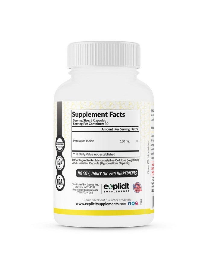 eXplicit Supplements Potassium Iodide 130mg Dose - 30 Servings - Thyroid Support & Defense - Image 5