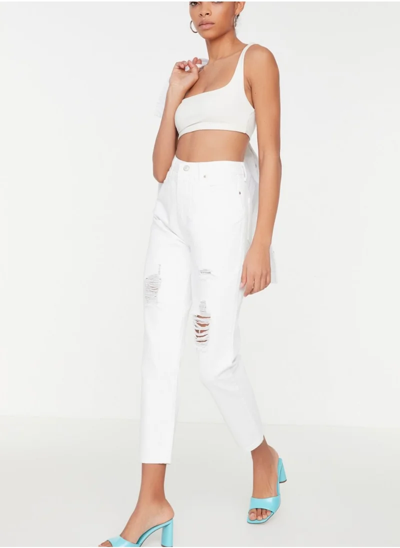 trendyol Distressed Mom Jeans