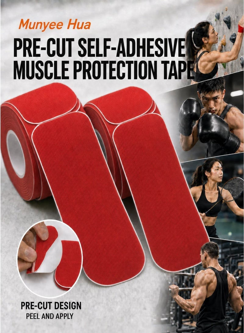 Munyee Hua Precut Finger Tape, 2 Rolls Self-Adhesive Kinesiology Tape, 134 Pre-Cut Strips 3 x 7.5 cm, Breathable Elastic Finger and Palm Protection Tape for Finger Joint Support, Padel, Climbing, Golf, Gym and Sports - Image 1