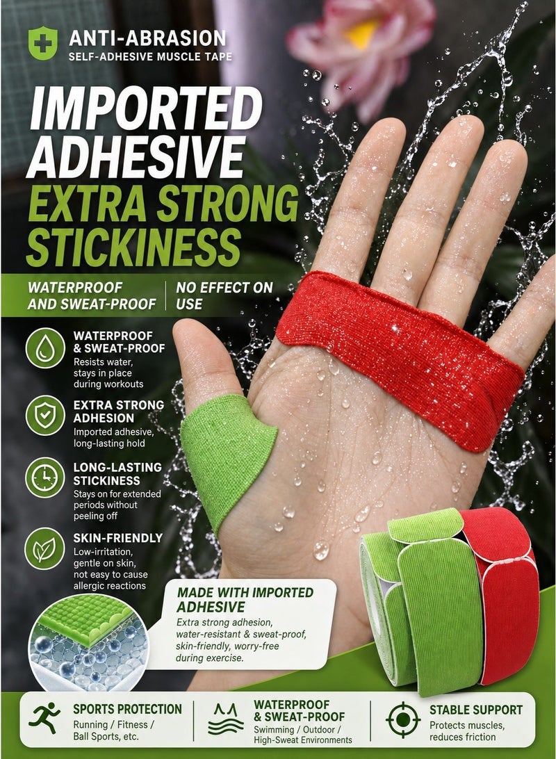 Munyee Hua Precut Finger Tape, 2 Rolls Self-Adhesive Kinesiology Tape, 134 Pre-Cut Strips 3 x 7.5 cm, Breathable Elastic Finger and Palm Protection Tape for Finger Joint Support, Padel, Climbing, Golf, Gym and Sports - Image 3