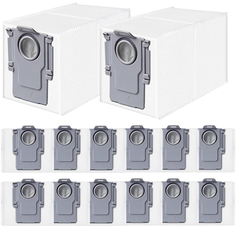 Bluearks 14 Pack Dust Bags Replacement for Roborock QV 35A/Qrevo S5V/QV35S/Saros 10/10R/Z70/Qrevo/Q Revo/S/Qrevo Pro/Plus/MaxV/Master/Curv/Edge/S5X/Qrevo Edge S5A/S8 MaxV/S8 Max Ultra Robot Vacuum Cleaner - Image 1