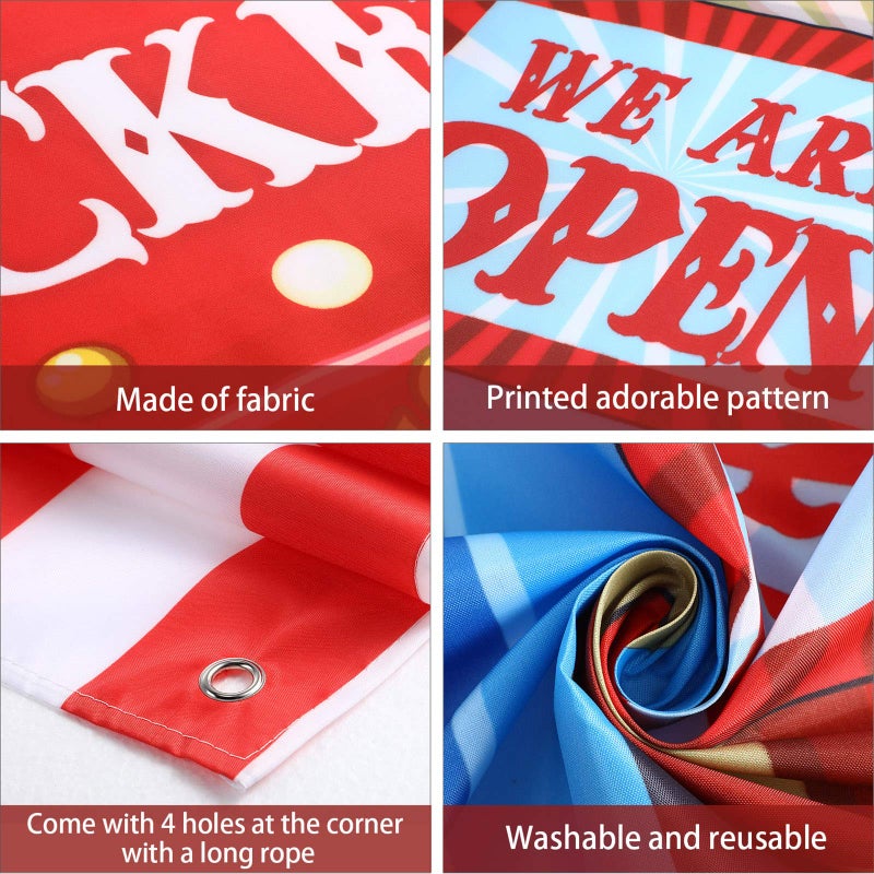 Tatuo Carnival Circus Theme Party Decorations, Halloween Carnival Photo Door Banner Ticket Booth Backdrop Props, Large Photo Door Banner Door Hanging for Halloween Decorations Carnival Game Supplies - Image 3