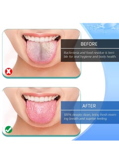 SYOSI Tongue Scraper 4PCS Stainless Steel Tongue Cleaners 100% BPA Free Fresher Tongue Tools Healthy Oral Hygiene Brushes Medical Grade Reusable Stainless Steel Eliminate Bad Breath  - Image 3