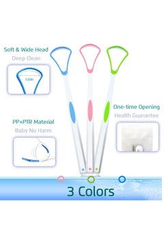 SYOSI Tongue Scraper 4PCS Stainless Steel Tongue Cleaners 100% BPA Free Fresher Tongue Tools Healthy Oral Hygiene Brushes Medical Grade Reusable Stainless Steel Eliminate Bad Breath  - Image 2