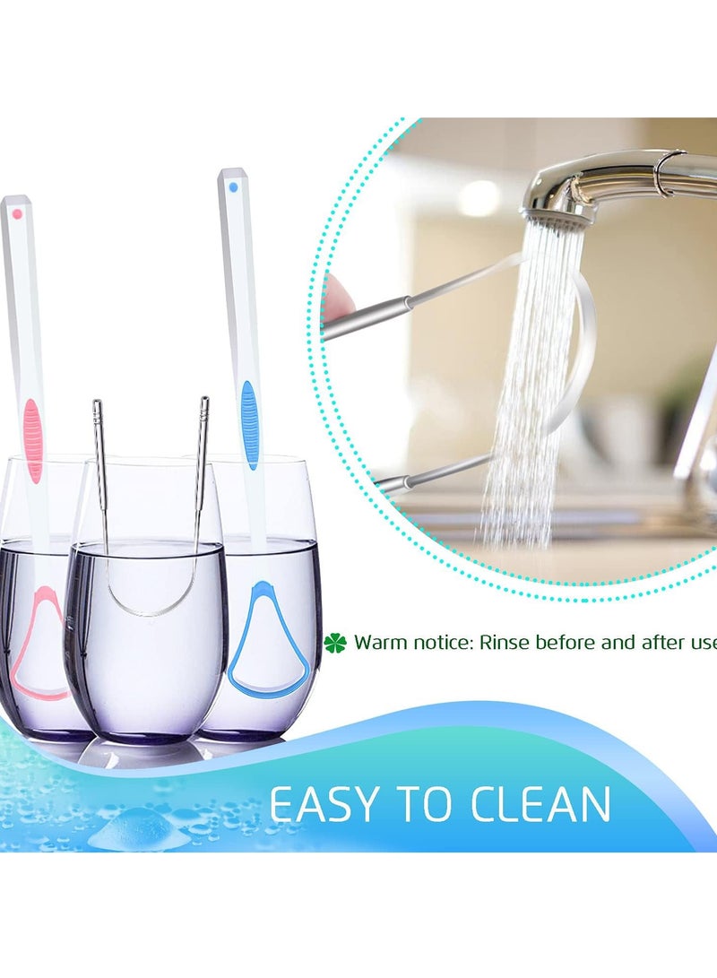 SYOSI مكشطة اللسان 4 قطع من منظفات اللسان المصنوعة من الفولاذ المقاوم للصدأ خالية من مادة BPA بنسبة 100% وأدوات تنظيف اللسان الأكثر انتعاشًا وفرش نظافة الفم الصحية من الدرجة الطبية القابلة لإعادة الاستخدام من الفولاذ المقاوم للصدأ للتخلص من رائحة الفم الكريهة - Image 5