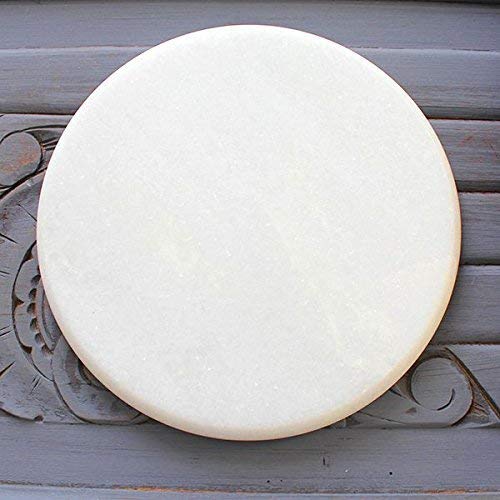 Jaipur Ace Indian Marble Roti Maker/White Rolling Pin Board 10 Inch Diameter (Stone) (White Chakla) - Image 2