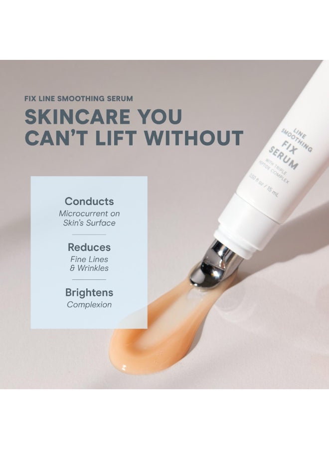NuFACE FIX Serum Line Smoothing Conductive Serum for Microcurrent with Triple Peptide Hyaluronic Acid IonPlex to Hydrate Brighten and Enhance NuFACE Microcurrent Device Results 05 oz - Image 4