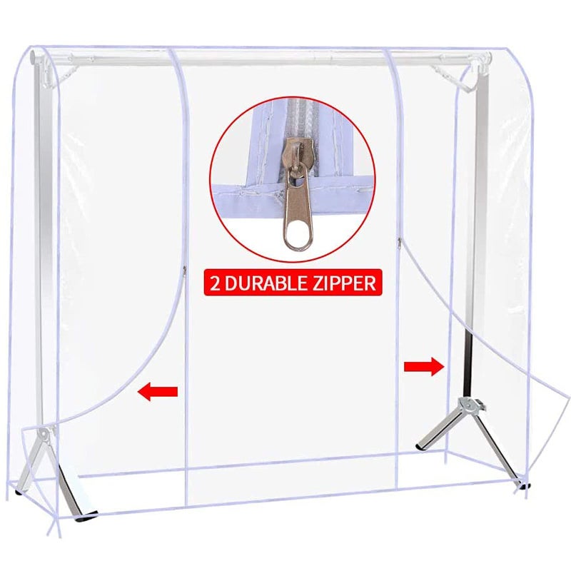 QEES 71" Garment Bags For Hanging Clothes, Garment Bag, Clear Garment Rack Cover, Clothes Rack Cover For Storage,Hanging Clothes Storage Wardrobe Bag Sealed Clothes Cover For Coats Suits Sweaters Dresses - Image 4