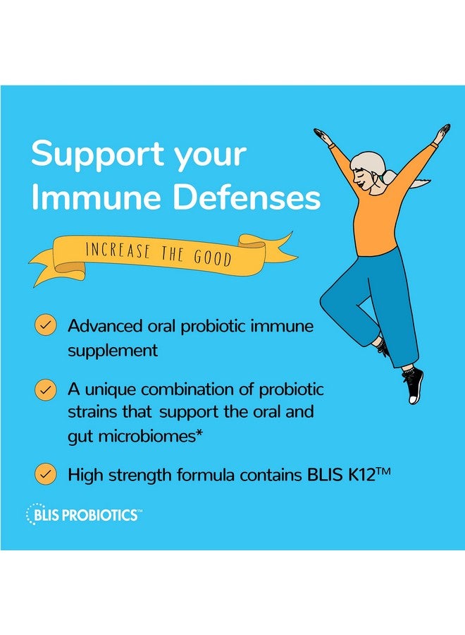 BLIS Ultrablis Probiotic Immune Support Supplement Powerful Combination Of Gut Health & Oral Probiotics For Daily Immunity Support Scientifically Tested Bacterial Strains Includes Blis K12™ (40 Lozenges) - Image 3