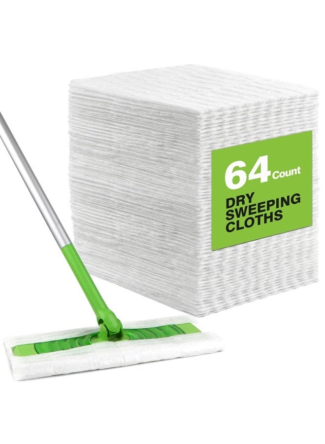 HOMEXCEL Dry Sweeping Cloths Pads Compatible with Swiffer Sweeper- Disposable Duster Refills Mop Pads for Floor Mopping and Cleaning,64 Count - Image 1
