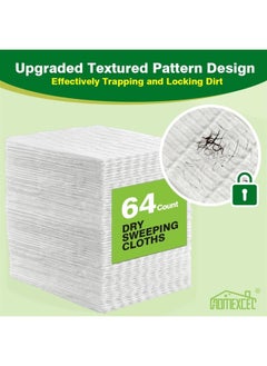 HOMEXCEL Dry Sweeping Cloths Pads Compatible with Swiffer Sweeper- Disposable Duster Refills Mop Pads for Floor Mopping and Cleaning,64 Count  - Image 3