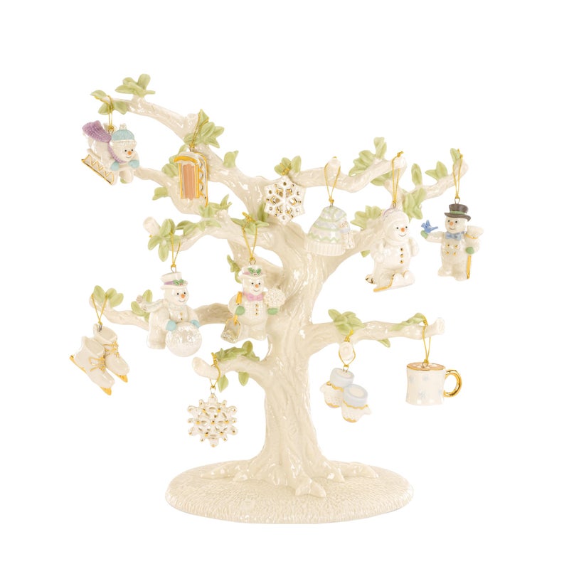 LENOX Lenox 896635 Snow Pals Christmas 12Piece Ornament  Tree Set Display Stand 