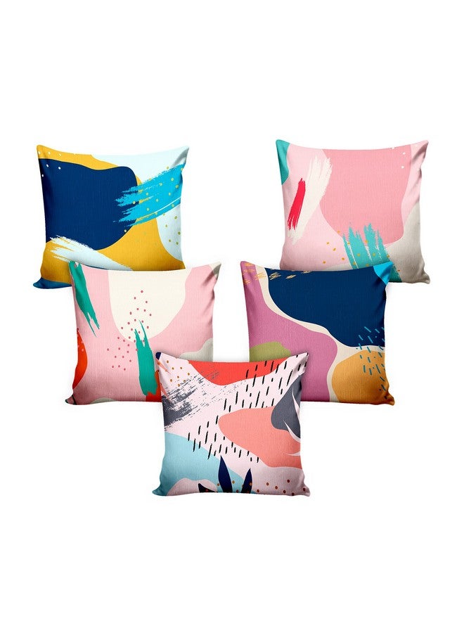 Ultimate Trends Polyester Digital Modern Printed Cushion Cover 16x16 Set of 5, Multi Color (UTCC-1083_ 16) - Image 2