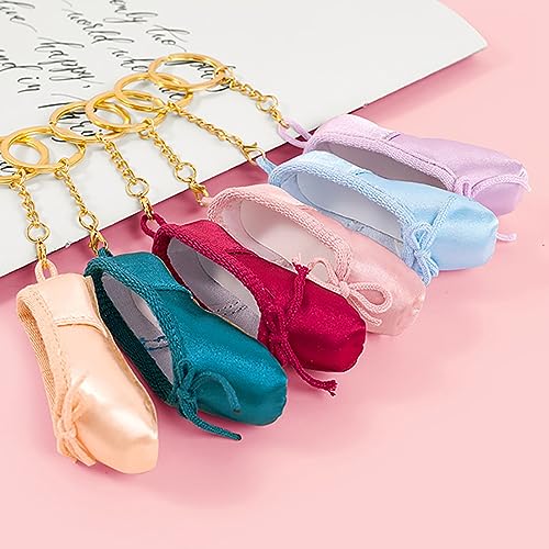 BIBABLYKE Mini Ballet Shoes Keychain Pointe Shoes Keyrings Handmade Pointe Shoe Charm Bag Penddant Gift for Dance Lovers - Image 5