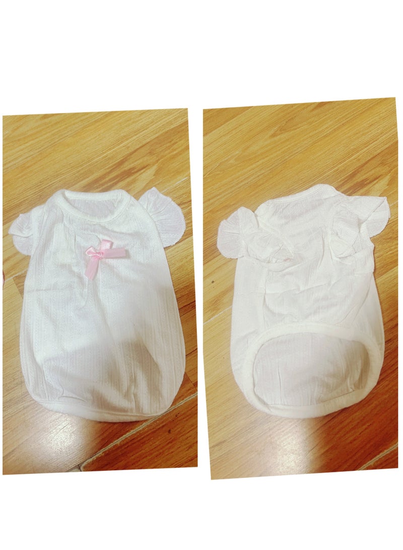 ايه ام ملابس كلاب صغيرة رقيقة وجيدة التهوية، سترة كلب لطيفة مزينة بفيونكة، جرو تيدي - Image 4