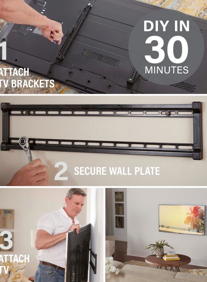 Sanus Super Low Profile Fixed Position TV Wall Mount Bracket for 40" - 80" TVs - Features Slim 1ââ‚¬ Profile, Easy Access To Cables, Simple Install - OLL15-B1 - Image 5