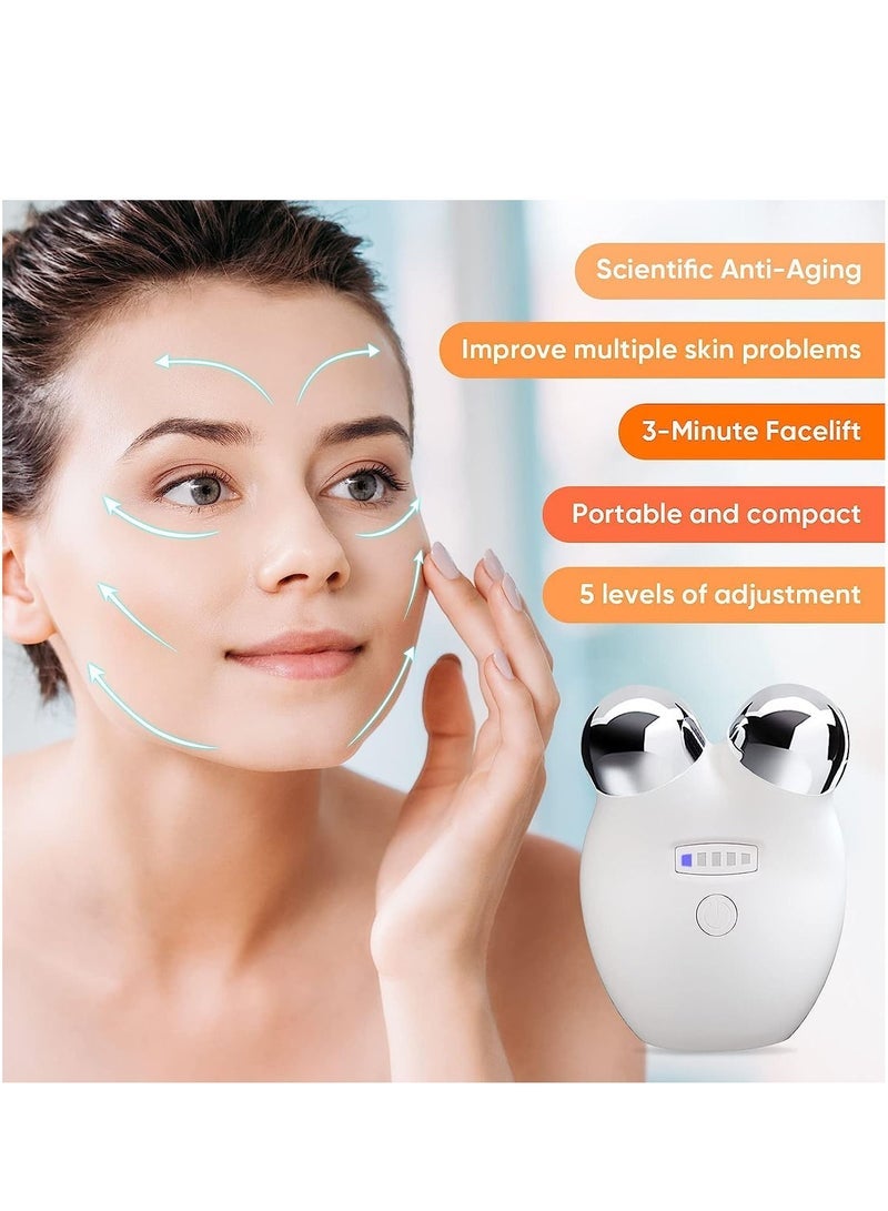 general Microcurrent Facial Device Roller Instant Face Lift & Tighten Skin Intelligent Double Chin Reducer Machine Electric Face Massager For Anti Aging And Wrinkle Reducer V-Face Sculpting Tool - Image 2