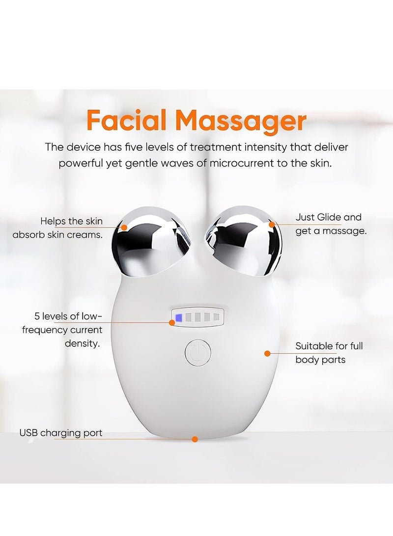 general Microcurrent Facial Device Roller Instant Face Lift & Tighten Skin Intelligent Double Chin Reducer Machine Electric Face Massager For Anti Aging And Wrinkle Reducer V-Face Sculpting Tool - Image 3