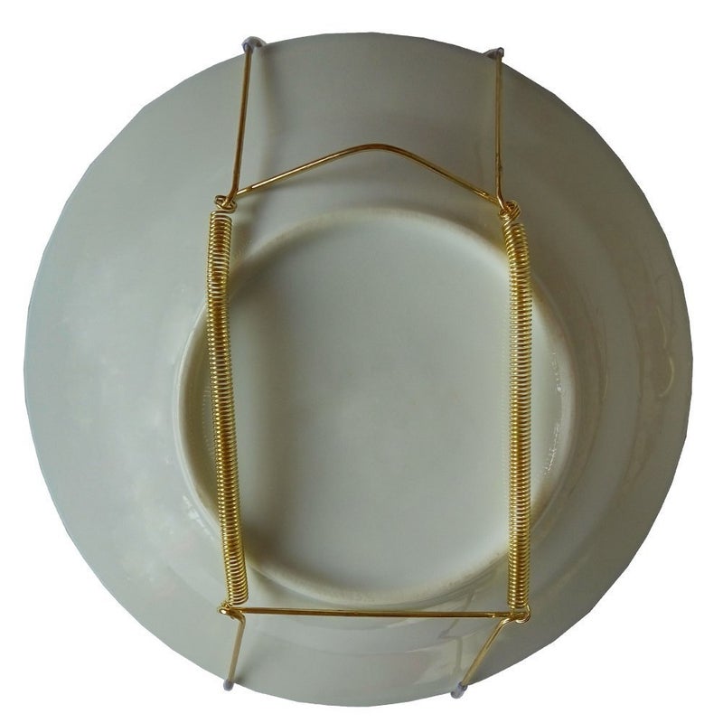 Xinlinke Lot5 6-Inch Small Invisible Plate Wire Hanger Wall Holders With Protective Rubber Cover For 5"" To 7"" Decorative Tray - Image 2