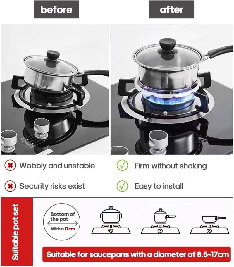 Obedient Universal Gas Stove Stand Ring Coffee Pot Holder, Gas Range Oven Burner Grates Pan Holder Stand Cooker Plate Moka Pot Stand Pan Wok Support Coffee Maker, Gas Hobs, Oven, Kitchen Ring - Image 4