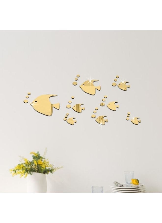 ماركة غير محددة ملصق جداري بتصميم مبتكر وعصري على شكل سمكة بسطح عاكس لطيف لزينة غرفة الأطفال . متعدد الألوان 60 x 90سم  - Image 3