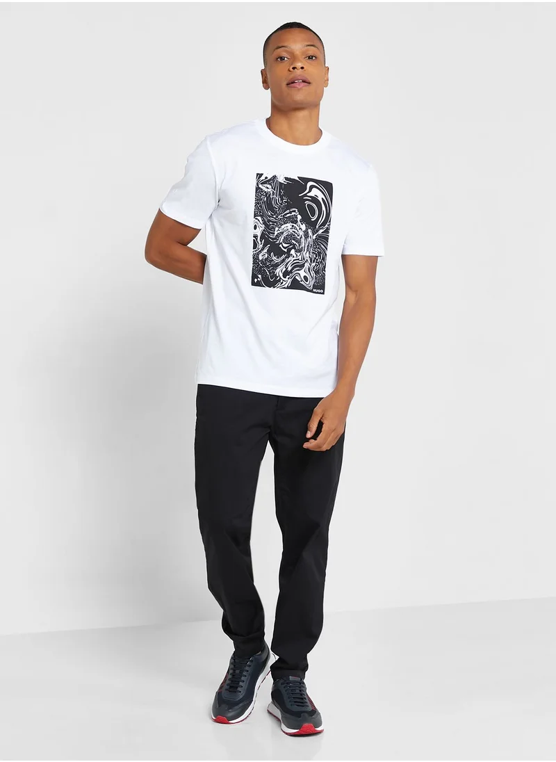 HUGO Graphic Printed Crew Neck T-Shirt