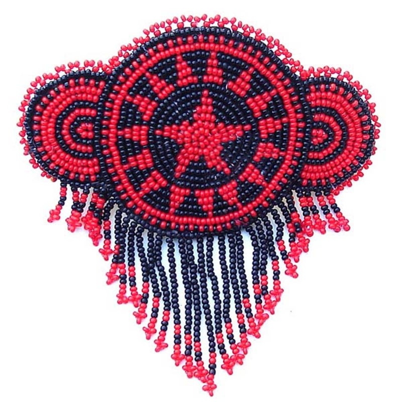 La vivia Handmade Beaded Indian Jewelery Hair Barrette, Seed Beads Native American Style Hair Clip for Women, Suitable for Different Occasions & Gifting. - Image 1