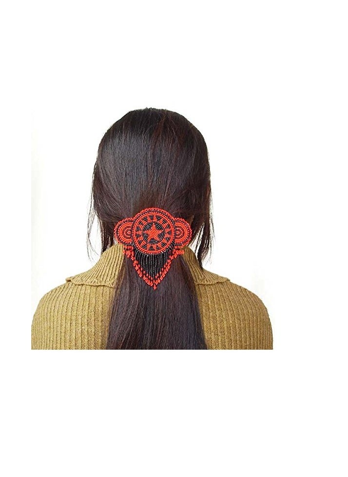 La vivia - Handmade Beaded Hair Clip/Barrette,Seed Beaded Hair Barrette Native American Style for Women,Beaded Hair Clip Suitable for Different Occasions & Gifting. - Image 1