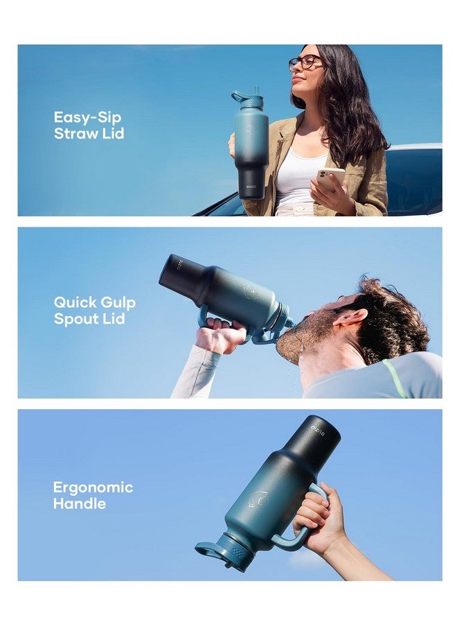 BUZIO BUZIO 40oz Water Bottle Fits in Cup Holder, Stainless Steel Insulated Tumbler with Handle and Straw, Double Wall Tumbler Cup with Lid, Leak-proof BPA-Free Vacuum Travel Flask Keeps Cold, Indigo Crush - Image 4