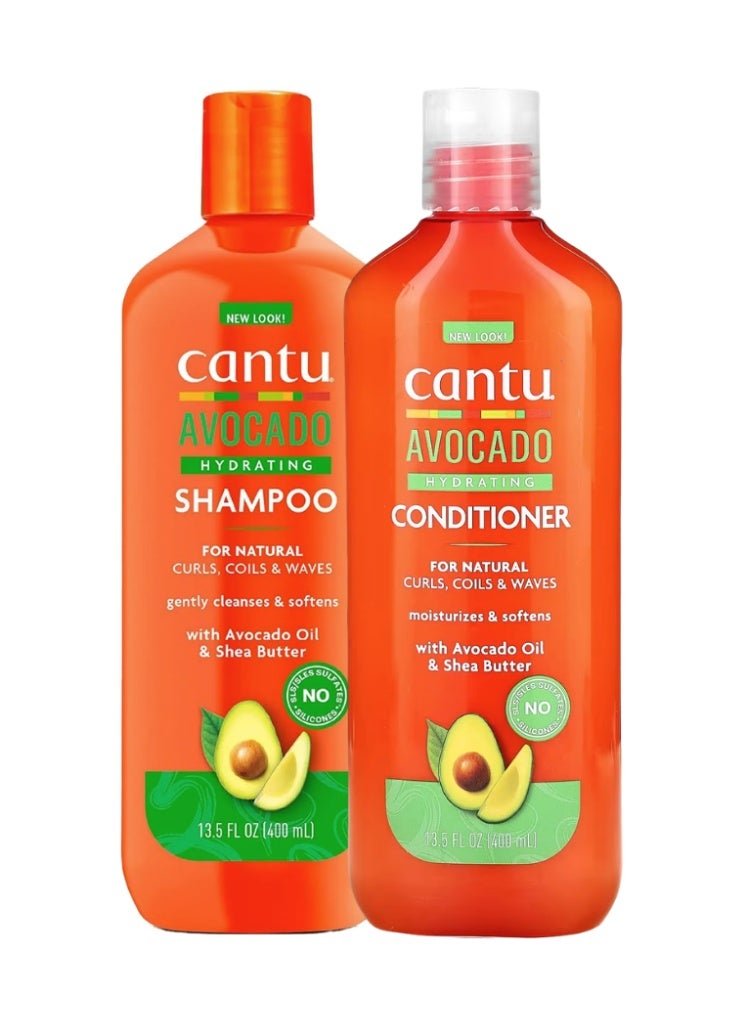 Cantu Avocado Hydrating Shampoo and Conditioner Set – Moisturizing Hair Care Duo for Dry, Damaged & Frizzy Hair - Image 1