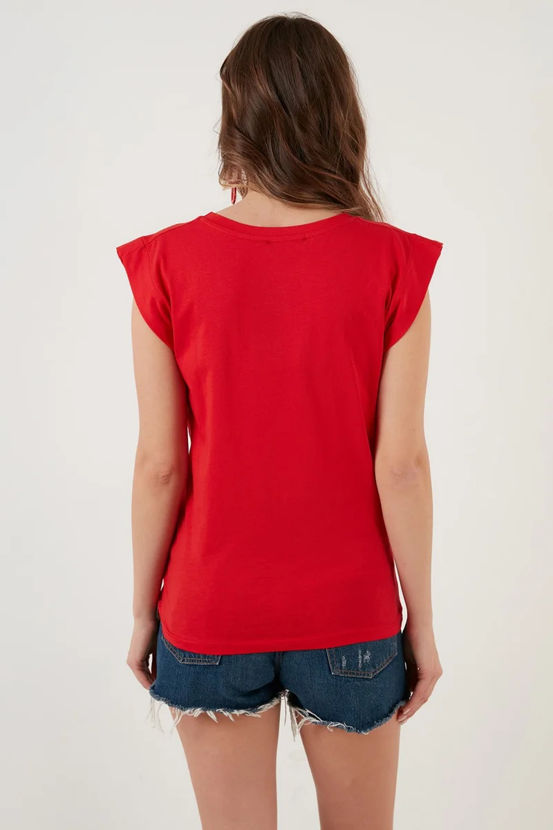 Lela Cotton Crew Neck Sleeveless T Shirt Women's T Shirt 5864019