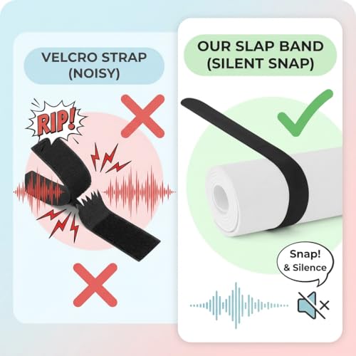 YOGAER Yoga Mat Strap Slap Band- Extended Silicone Self-Rolling Mat Tie with Suction Cup Grip - Silent Snap Holder & Carrier for Thick Mats, Foam Rollers(25"L x 2"W) (Black) - Image 3