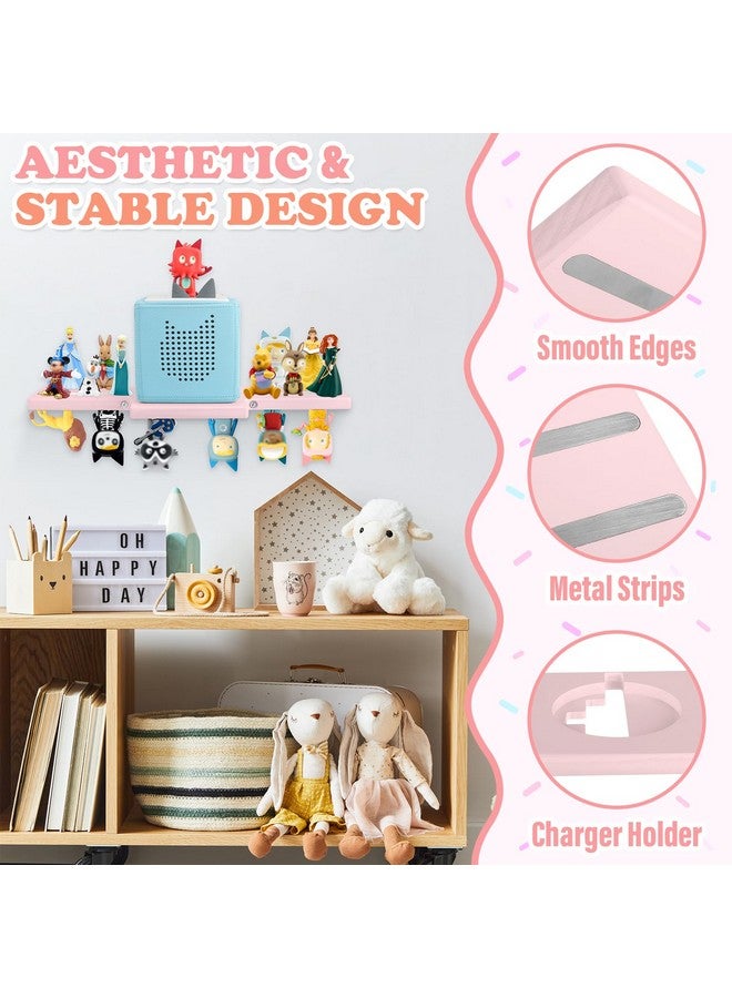 Taladad for Tonie Shelf,Tonies Storage for Creative Tonies Magnetic Wall Shelf for Tonie Figures Characters,Wooden Hanging Shelf for Kids (Pink) - Image 3