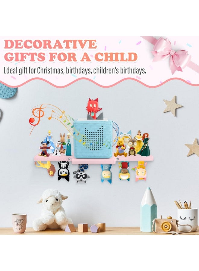 Taladad for Tonie Shelf,Tonies Storage for Creative Tonies Magnetic Wall Shelf for Tonie Figures Characters,Wooden Hanging Shelf for Kids (Pink) - Image 4