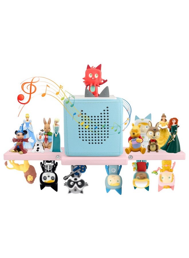 Taladad for Tonie Shelf,Tonies Storage for Creative Tonies Magnetic Wall Shelf for Tonie Figures Characters,Wooden Hanging Shelf for Kids (Pink) - Image 1