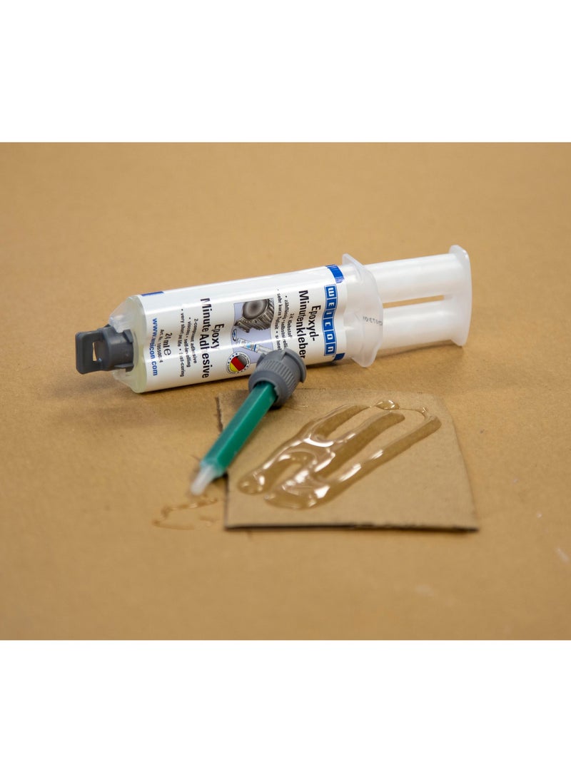 Weicon - Epoxy Minute Adhesive Set with Mixing nozzle 24 ml Double syringe 2-component epoxy adhesive - Image 1