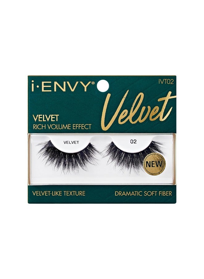 Ienvy False Lashes Velvet Soft Dramatic Fluffy Wispy Volume Eyelashes Reusable Faux Mink Natural Look Extensions Curly Strip Cat Eye Artificial Fake Lashes (02) - Image 1