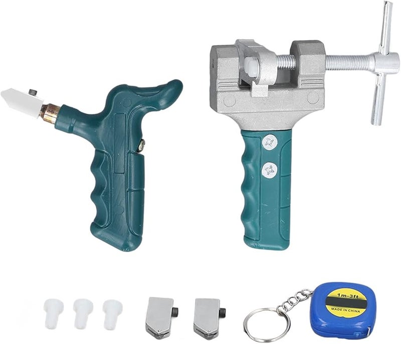 مجموعة أدوات قطع البلاط الزجاجي المحمولة مع رأس قطع من كربيد ومقبض مريح، مجموعة ملحقات كاملة - Image 1