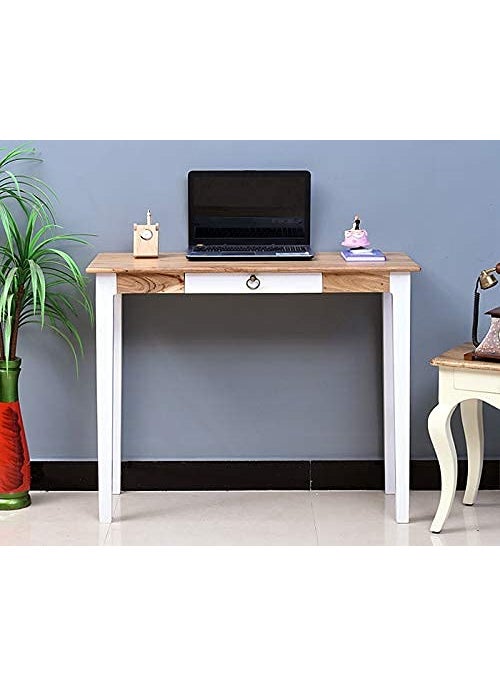 AMD ARTS AMD ARTS Sheesham Wood Console Table with 1 Drawer Storage Wooden Sofa Side Console Table for Living Room Home White Finish 