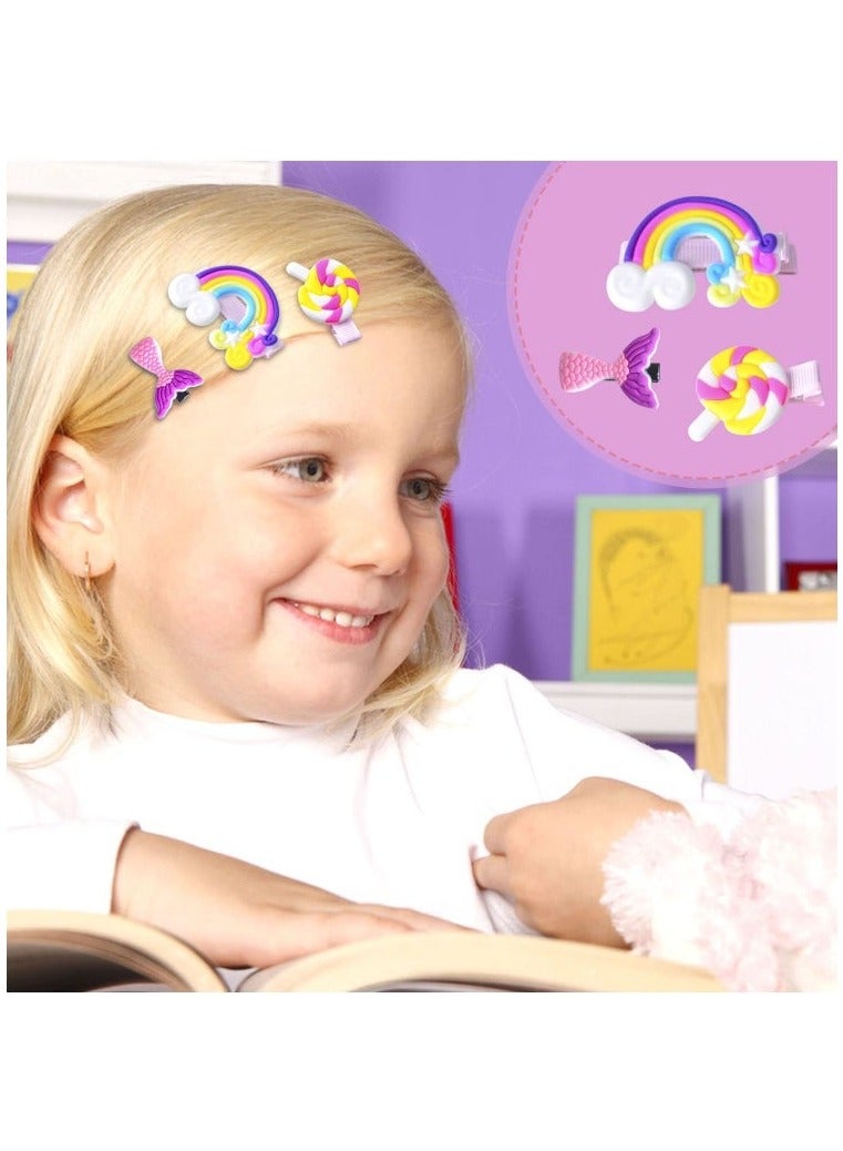 مشابك شعر للأطفال، دبوس شعر، مشابك للبنات إكسسوارات شعر للفتيات الصغيرات،مشابك شعر للأطفال للتصفيف،مشابك شعرلطيفة للبنات بألوان قوس قزح وفواكه حلوى على شكل فراشة 42 قطعة - Image 4