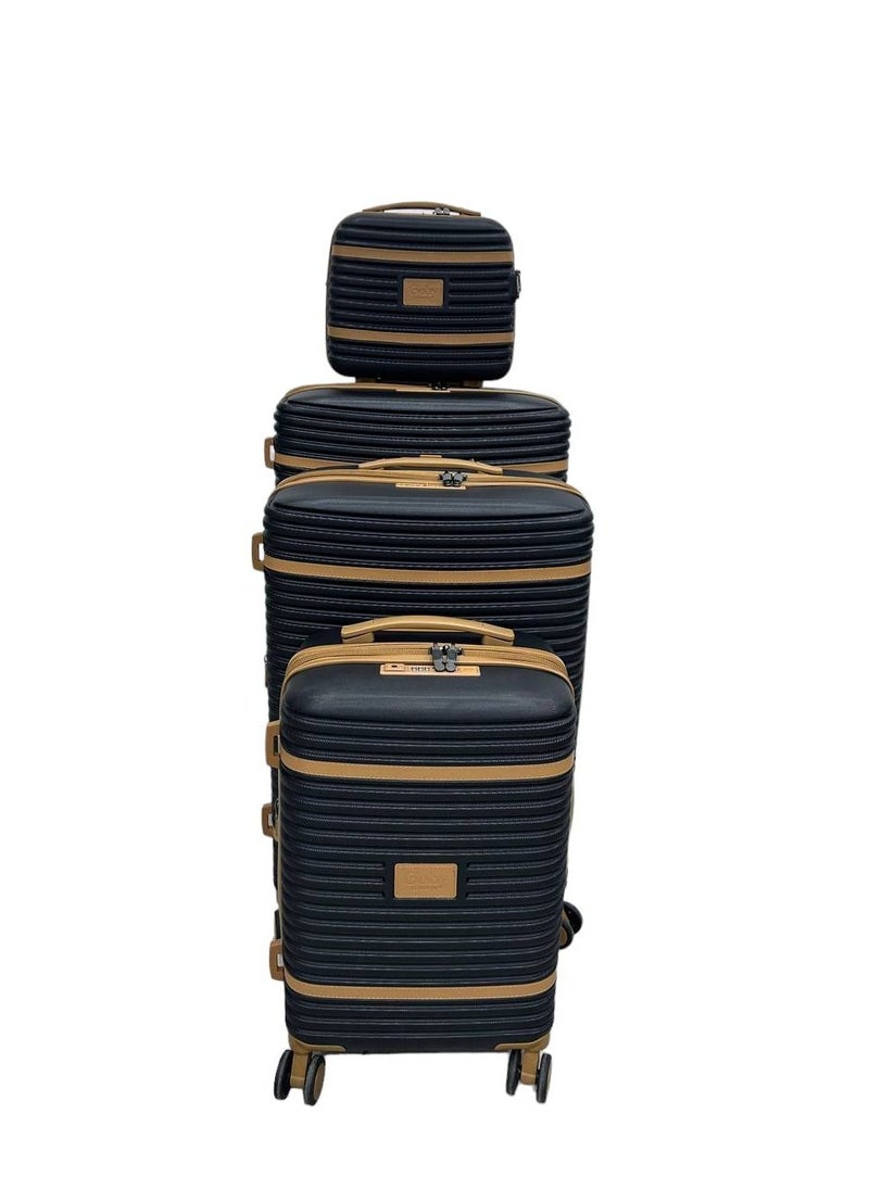 DeloPik - Goby LONDON 4 Piece Luggage Sets, Expandable Hardshell Clearance Luggage Hardside Lightweight Durable Carry On Suitcase Sets with Two Hooks, 4 Spinner Wheels, TSA Lock (4 Pcs set, Color I) - Image 1
